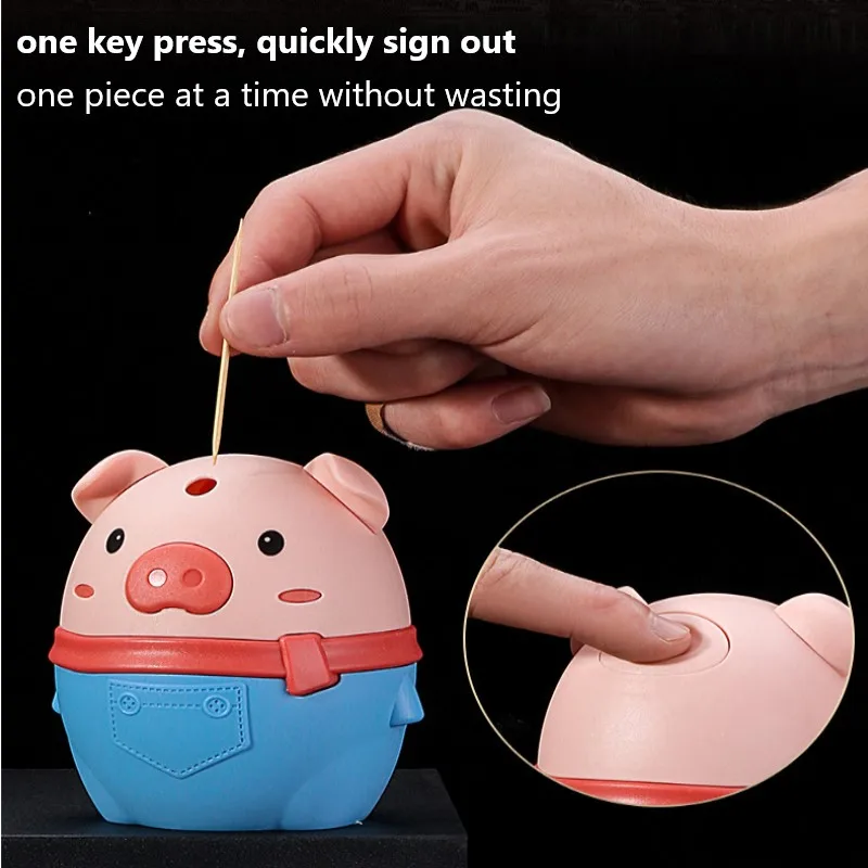 

Cute Piggy Shape Toothpick Box Toothpick Holder Creative Toothpick Dispenser Multifunctional Home Decoration Kitchen Supplies