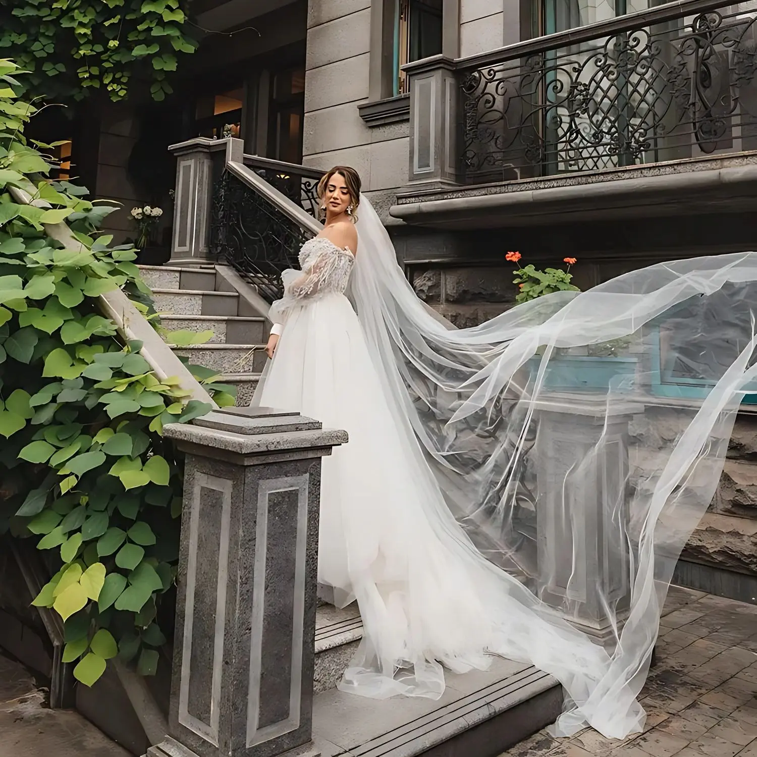Long Wedding Veil Comb Plain Cathedral 1 Tier Cut Edge Sheer Soft Tulle120in Wide Wedding Accessories G30L