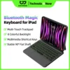 GOOJODOQ Bluetooth Magic Keyboard for iPad Pro 11 Air 11 M3/M2 Pro 12.9 Pro 13 iPad A16 10th Gen Flat Shaft Multi-Touch Trackpad