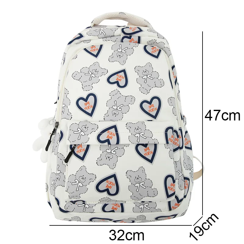 Large Functional Backpack Letter Graphic Duck Charm Zipper School Bag  Daypack Computer Bag Bookbag High School Students College Students for  School Business, Outdoors, Hiking, Travel