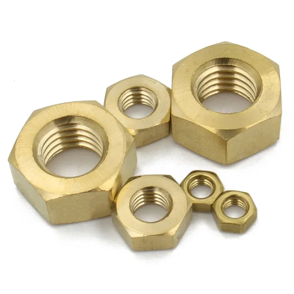 1-100pcs DIN934 Solid Brass Copper Hex Hexagon Nut for M1.4 M1.6 M2 M2.5 M3 M4 M5 M6 M8 M10 M12 M14 M16 M18 M20-M20 Screw Bolt auto fasteners,brass insert nuts
