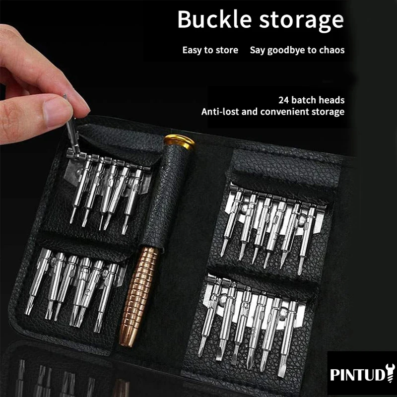 Mini-Präzisions-Schraubendreher-Set, 25-in-1, elektronischer Torx-Schraubendreher, Öffnungs-Reparatur-Werkzeug-Set für iPhone, Kamera, Uhr, Tablet, PC – Detail 2