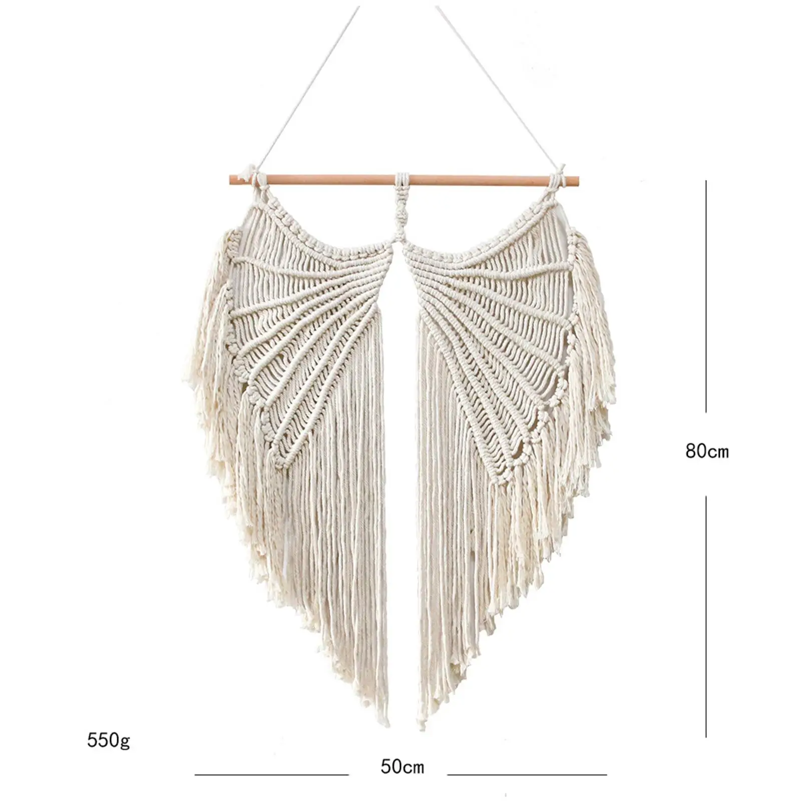 Macrame Wall Hanging Home Accent Fringe Bohemian Woven Angel