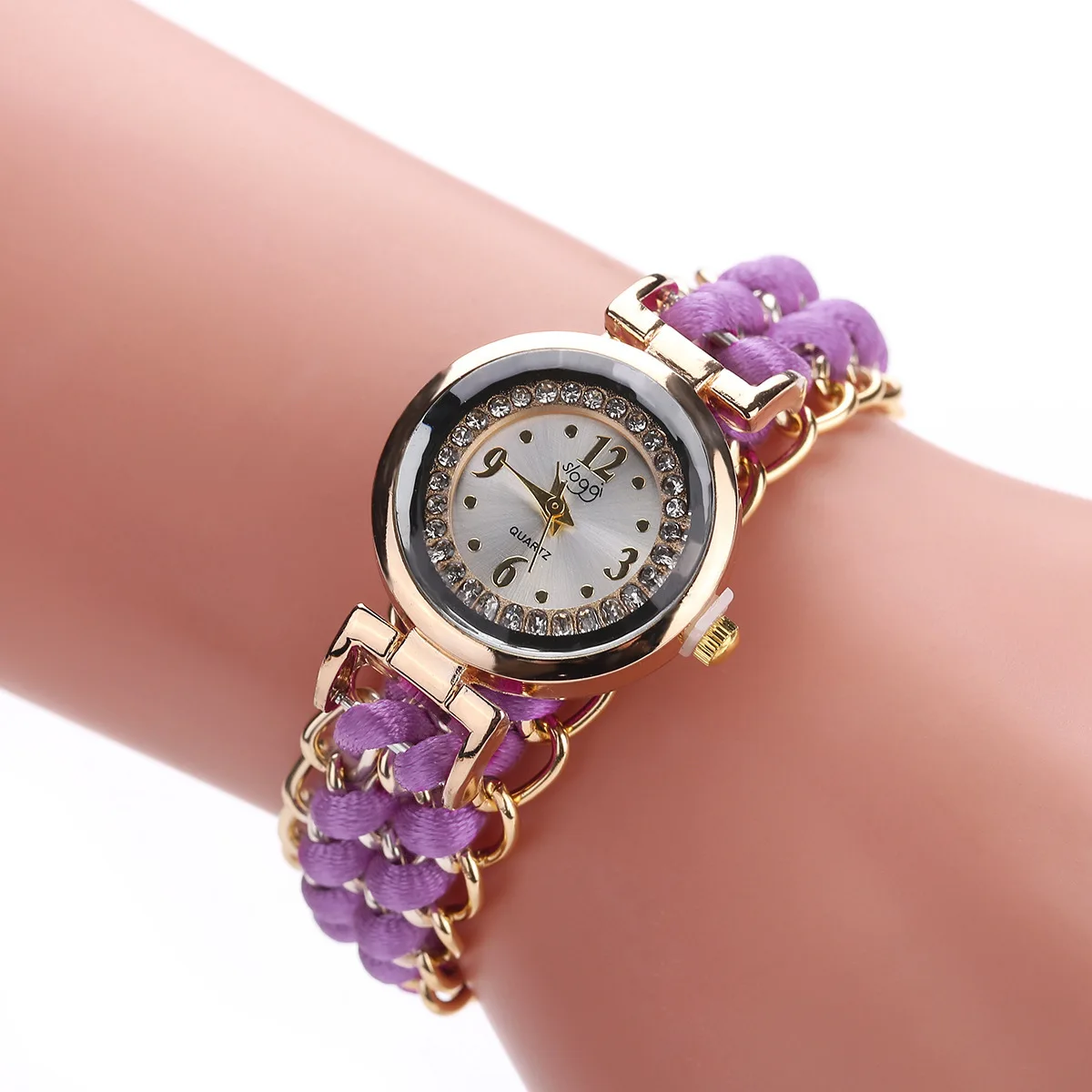 Women Watches Electronic Watch Fashion Women Bracelet Watch Gold Braided Rope Quartz Wristwatch Causal Adjustable Wrist Watch Clock Girl Watches Relojes Mujer
