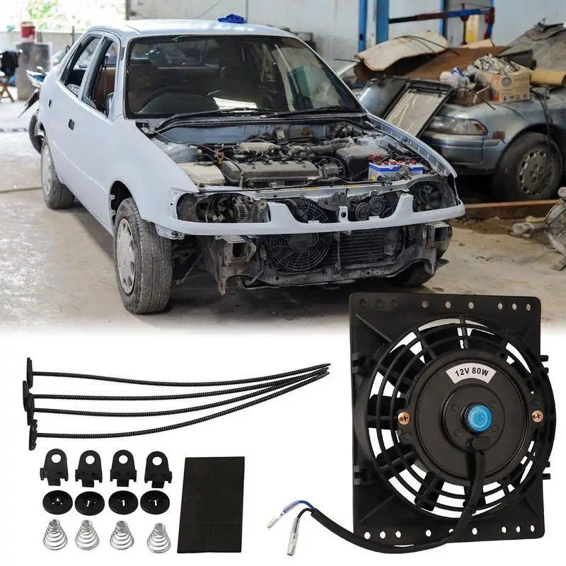 Electric Radiator Fan 6 Inch Electric Radiator Cooling Fan Assembly Kit 12V 80W 650CFM Cooling