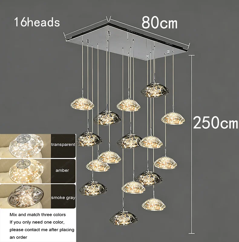 Long 12 heads pendant light
