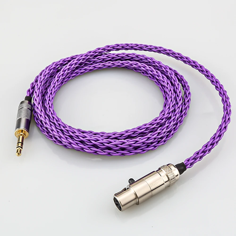 Hot Sale 8 Core Audio Headphone Upgraded cables 3.5mm stereo plug to mini XLR for AK G Q701, K240S ,K271 ,K702 ,K141 ,K171, K712