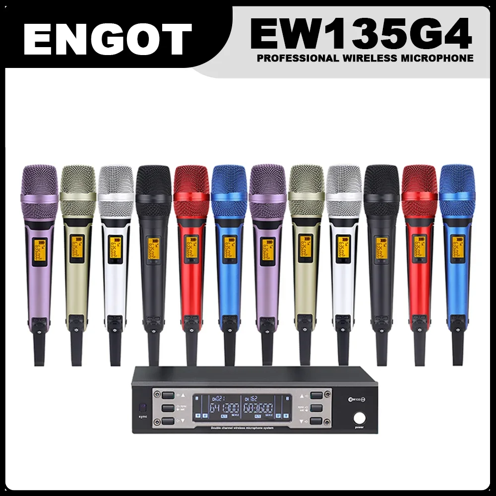 

ENGOT EW135G4 EW 100 G4 EW100G4 with SKM9000 UHF 2 channel professional wireless metal haneheld microphone system for DJ karaoke