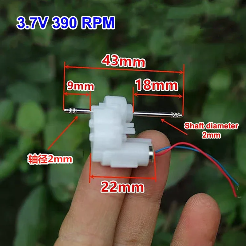 Mini moteur à engrenages sans noyau 614 DC 3.7V 390 tr/min