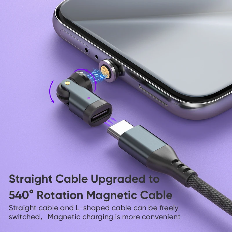 Magnetic 540° USB-C OTG Adapter with PD3.1 240W Fast Charging