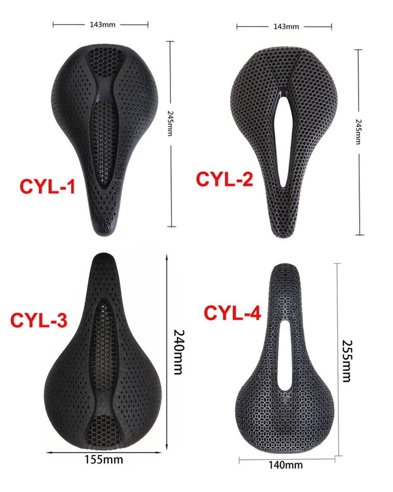 ☆ 新品‼️ 自転車 軽量 3Dプリント 穴あき カーボン サドル