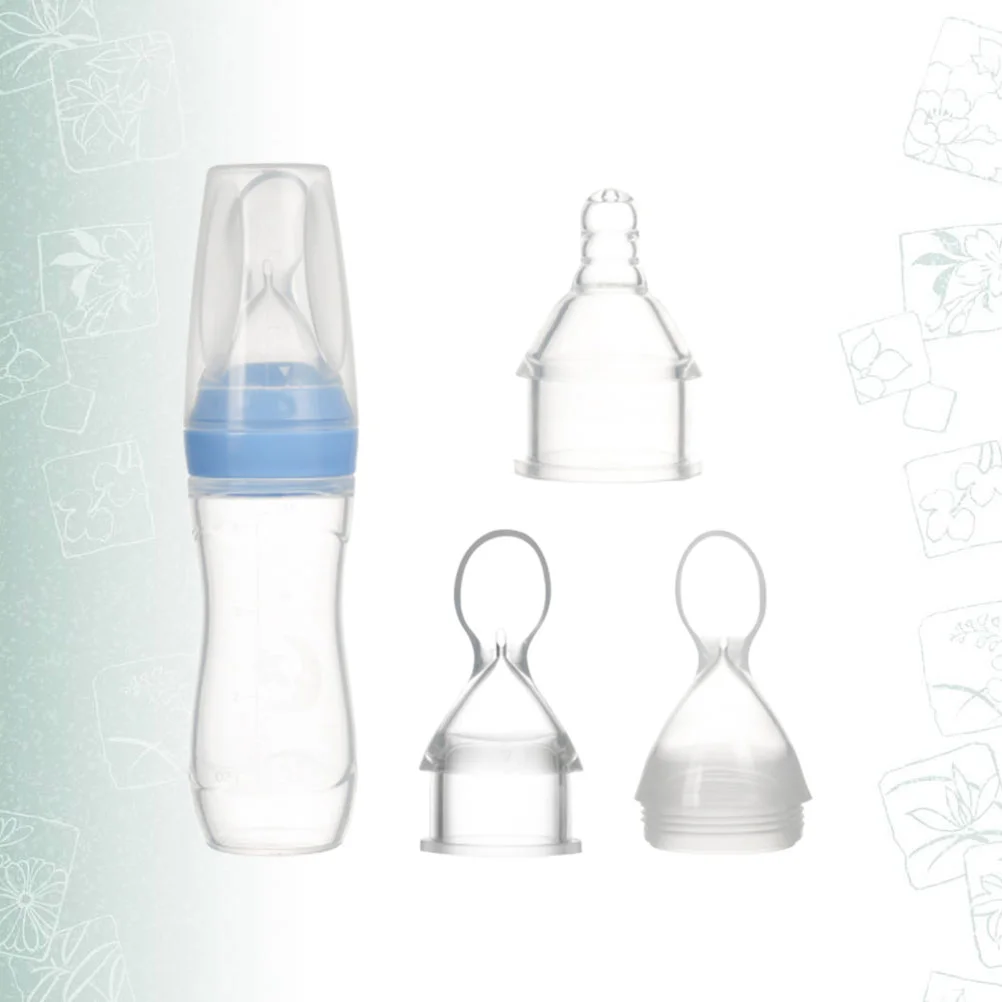 

3Pcs Silica Gel Spoon Head Rice Paste Bottle Baby Training Silica Gel Milk Bottle Squeeze Spoon Children Auxiliary Food