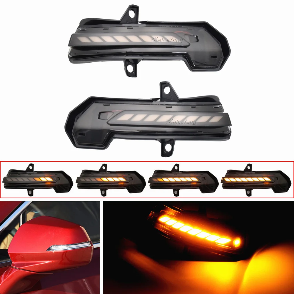 

A Set Dynamic Turn Signal LED Side Rearview Mirror Indicator Blinker Repeater Light For Cadillac XT4 XT5 XT6 2019 2020 2021 2022