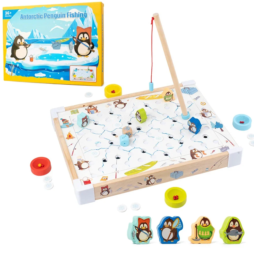 jogo-de-tabuleiro-de-pesca-pinguim-de-madeira-para-criancas-montessori-magnetico-gelo-e-aventura-brinquedos-interativos-pai-filho-4-anos