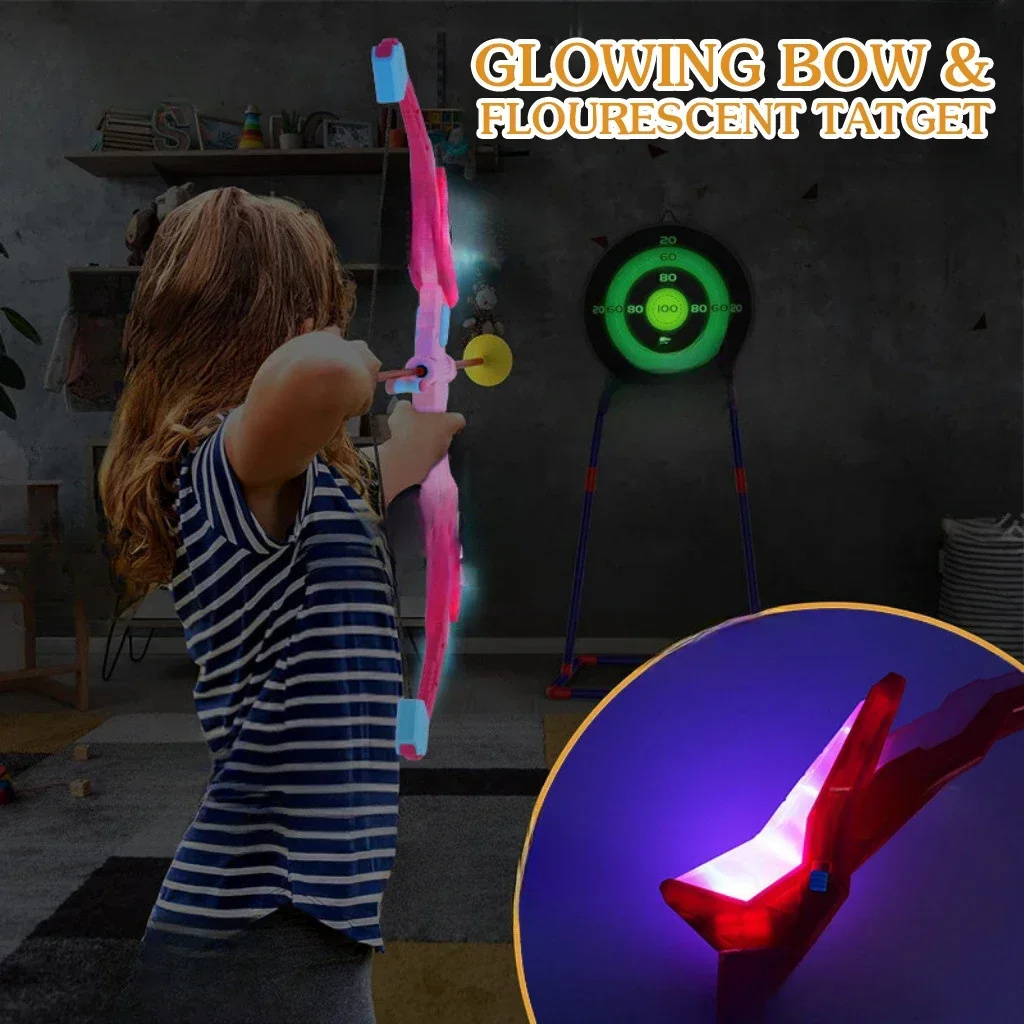 Bow and Arrows for Children Kids Archery Bow Practice Recurve Bow Outdoor Sports Game Hunting Shooting Toy Boys Gift Bow Kit Set