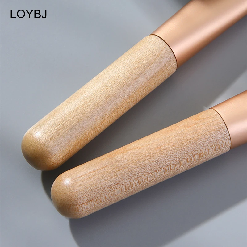 10/20/50Pcs 페이셜 마스크 브러쉬 팬 모양의 부드러운 얼굴 전문 메이크업 브러쉬 나무 손잡이 휴대용 스킨 케어 화장품 도구