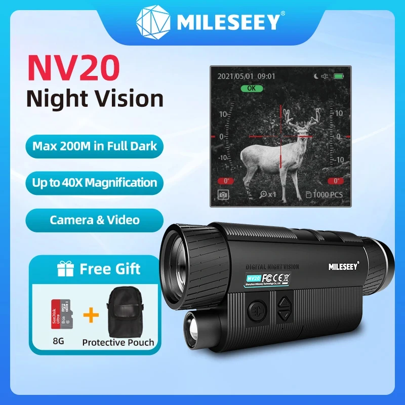 MILESEEY マイルシー 昼夜両用単眼望遠鏡・暗視スコープ一体型 NV20 中古品