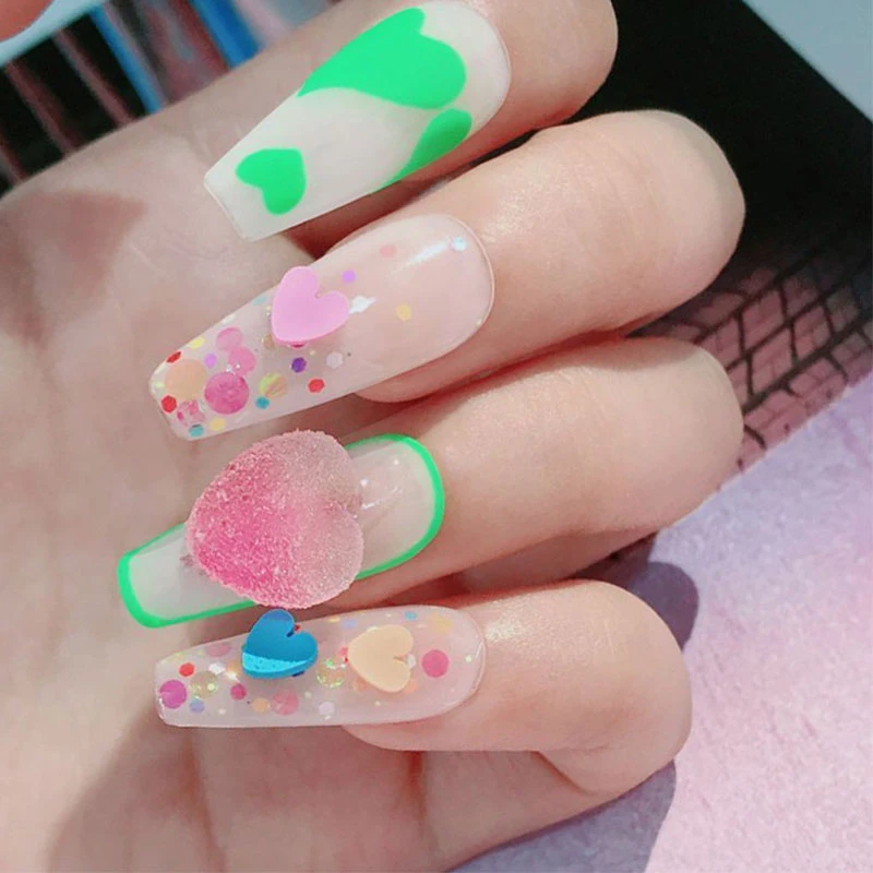 3d Sweet Nail Jelly Fudge Ornament Acrylic Nail Art Heart Star Diy Manicure New Gradient Colorful Nail Decoration Accessories Aliexpress