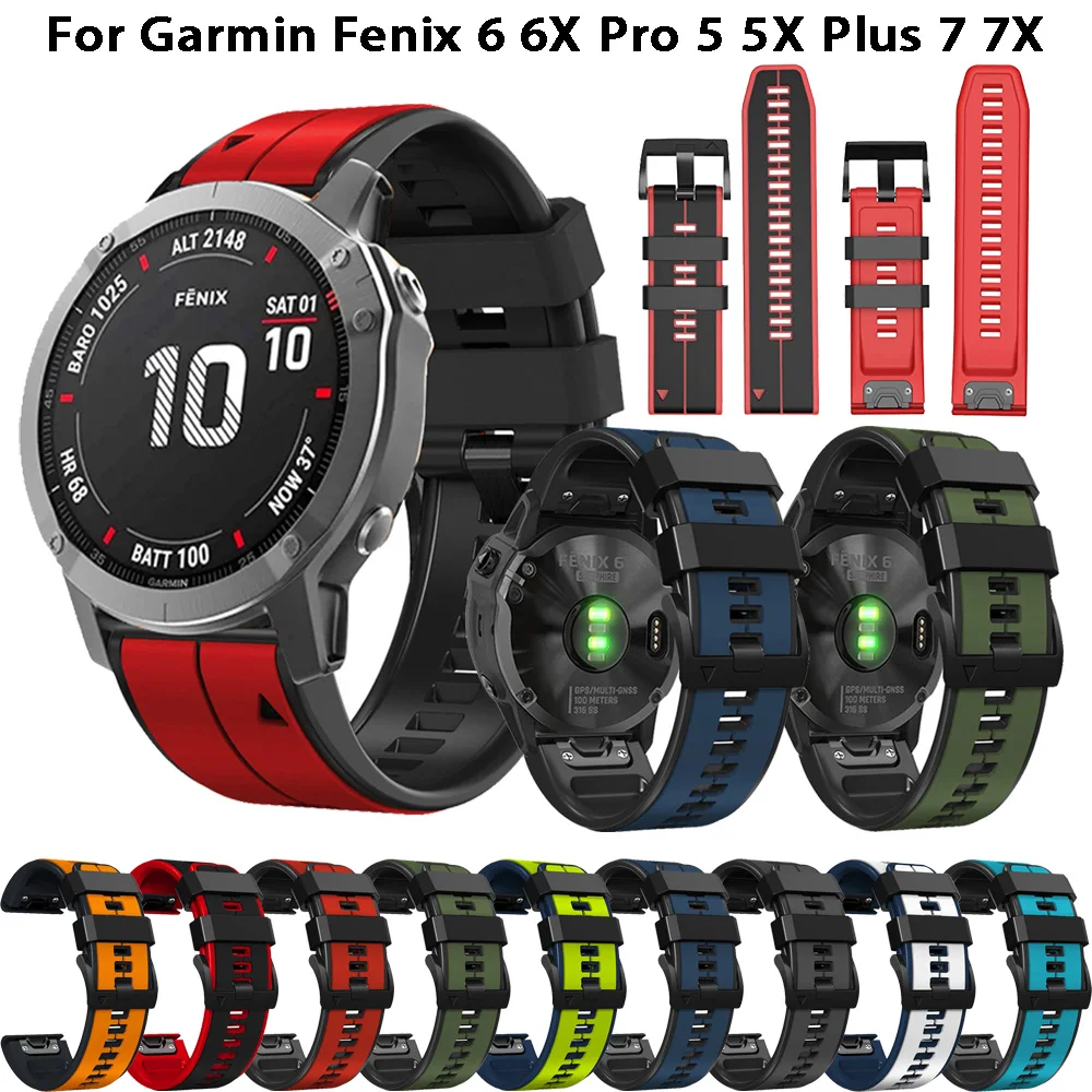 

Силиконовый браслет для смарт-часов Garmin Fenix 7 7X 5 5X Plus 6 6X Pro Forerunner 265 965 745