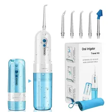 

USB Rechargeable Oral Irrigator Water Flosser Dental Tooth Cleaning Device 4 Modes 200ML Water Tank Teeth Cleaner + 5 Jet Tips