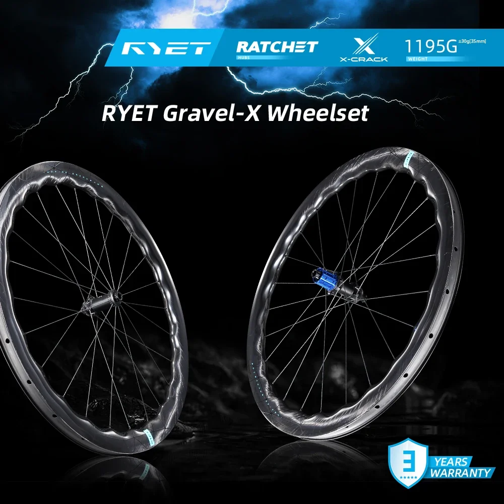 RYET Carbon Gravel Wheelset Disc Brake Super Light 1195g 52T