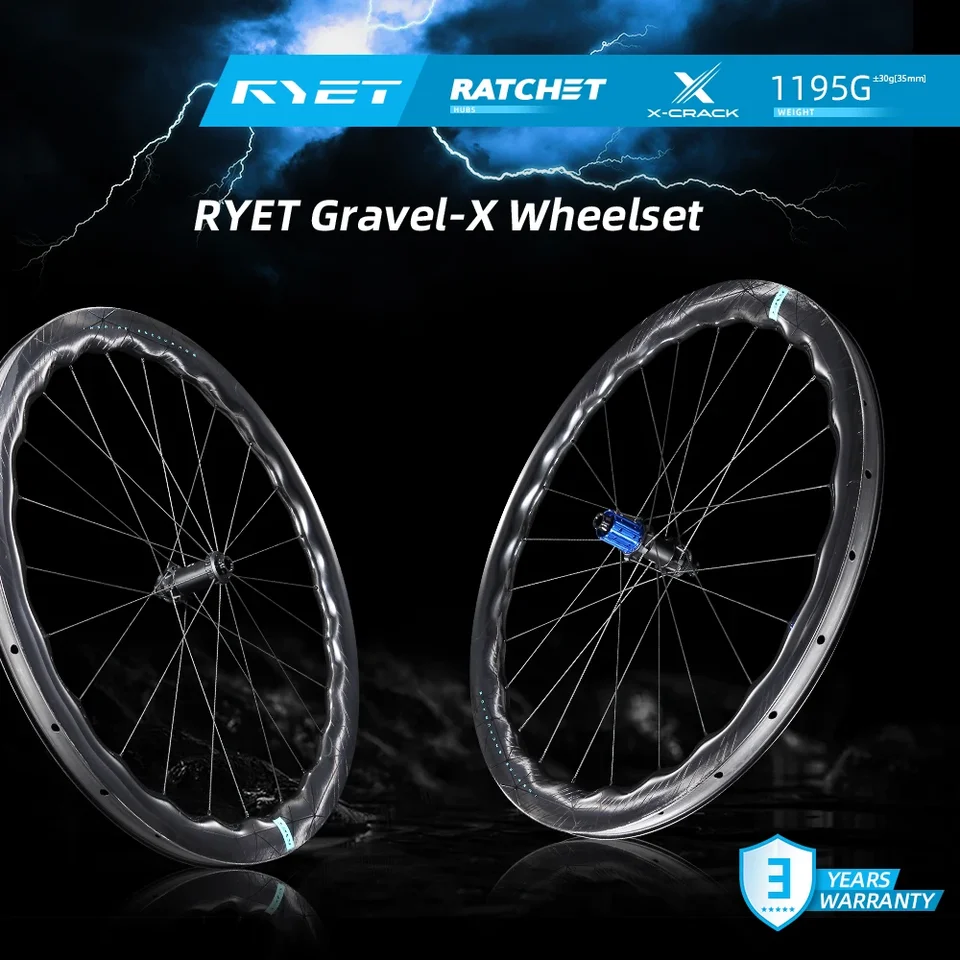 RYET Carbon Gravel Wheelset Disc Brake Super Light 1195g 52T