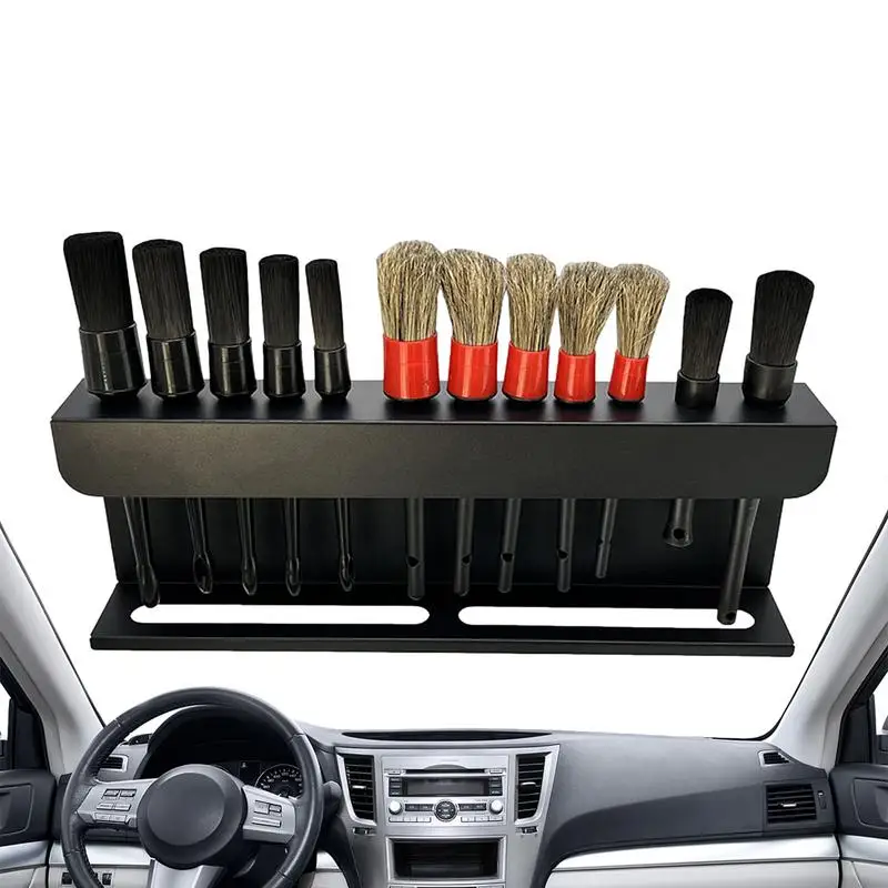 

Car Detailing Brushes 12pcs Automotive Cleaning Brushes Detailing Kit With Brush Holder For Car Interior Cleaning Auto Accessory