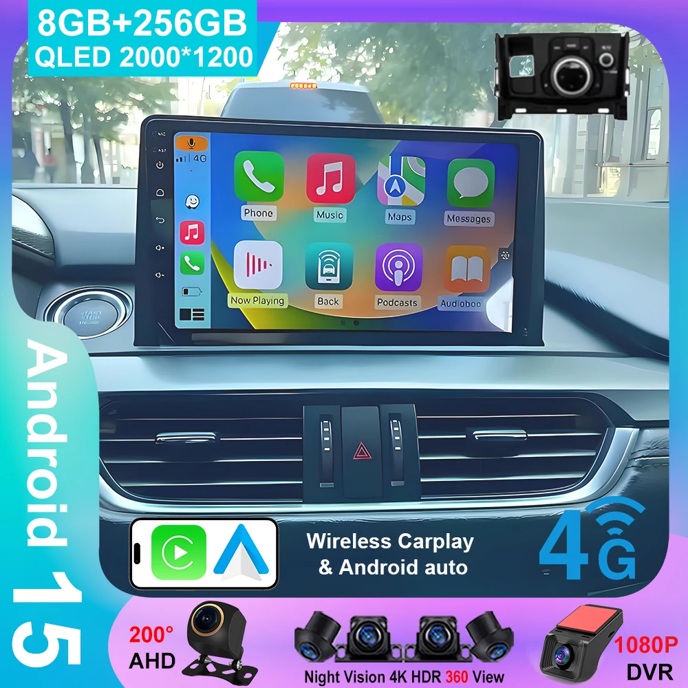 안드로이드 14 QLED 스크린 자동차 라디오 GPS, 4G 카플레이, 마즈다 6 아테자 3 GJ GL 2015 - 2018 자동 라디오 내비게이션 멀티미디어 플레이어