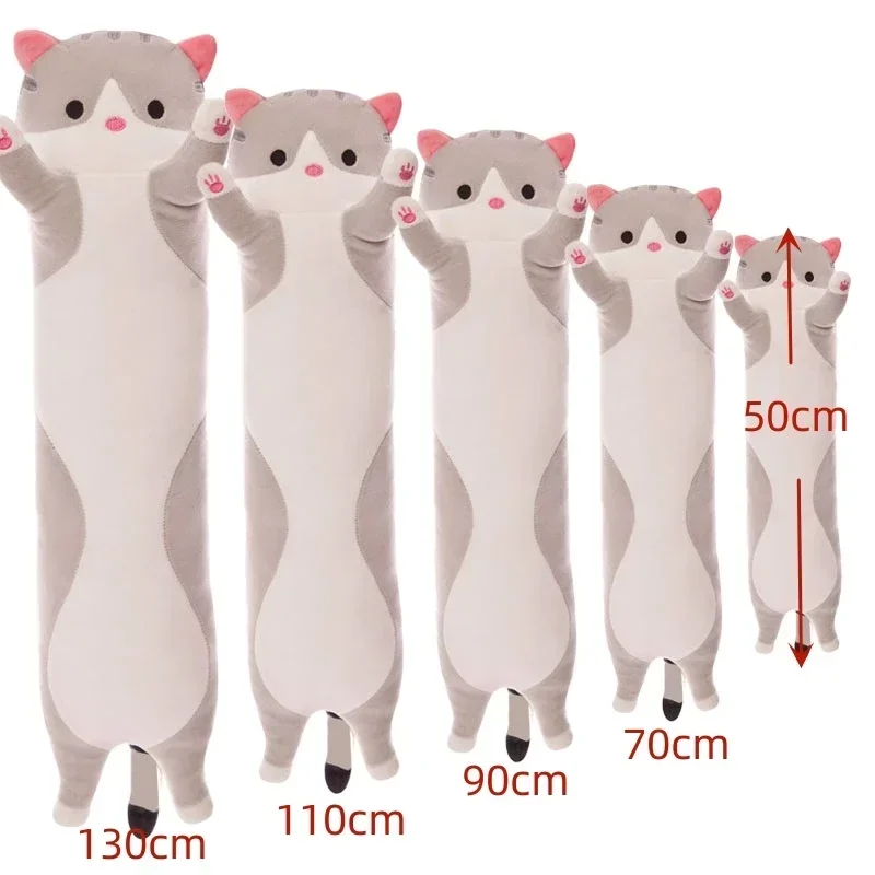 Cat Plush Toy 19.5in 50cm Long Sleeping Cats Leg Pillow Squishy Little Animal Doll Appeasing Plushie Gift