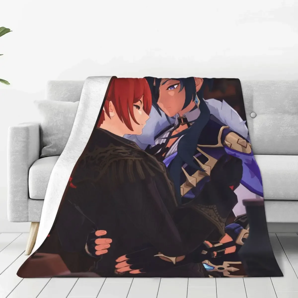 

Diluc Kaeya Lgbt Blanket Genshin Impact Anime Plush Throw Blanket Summer Air Conditioning Personalised Lightweight Bedsprea