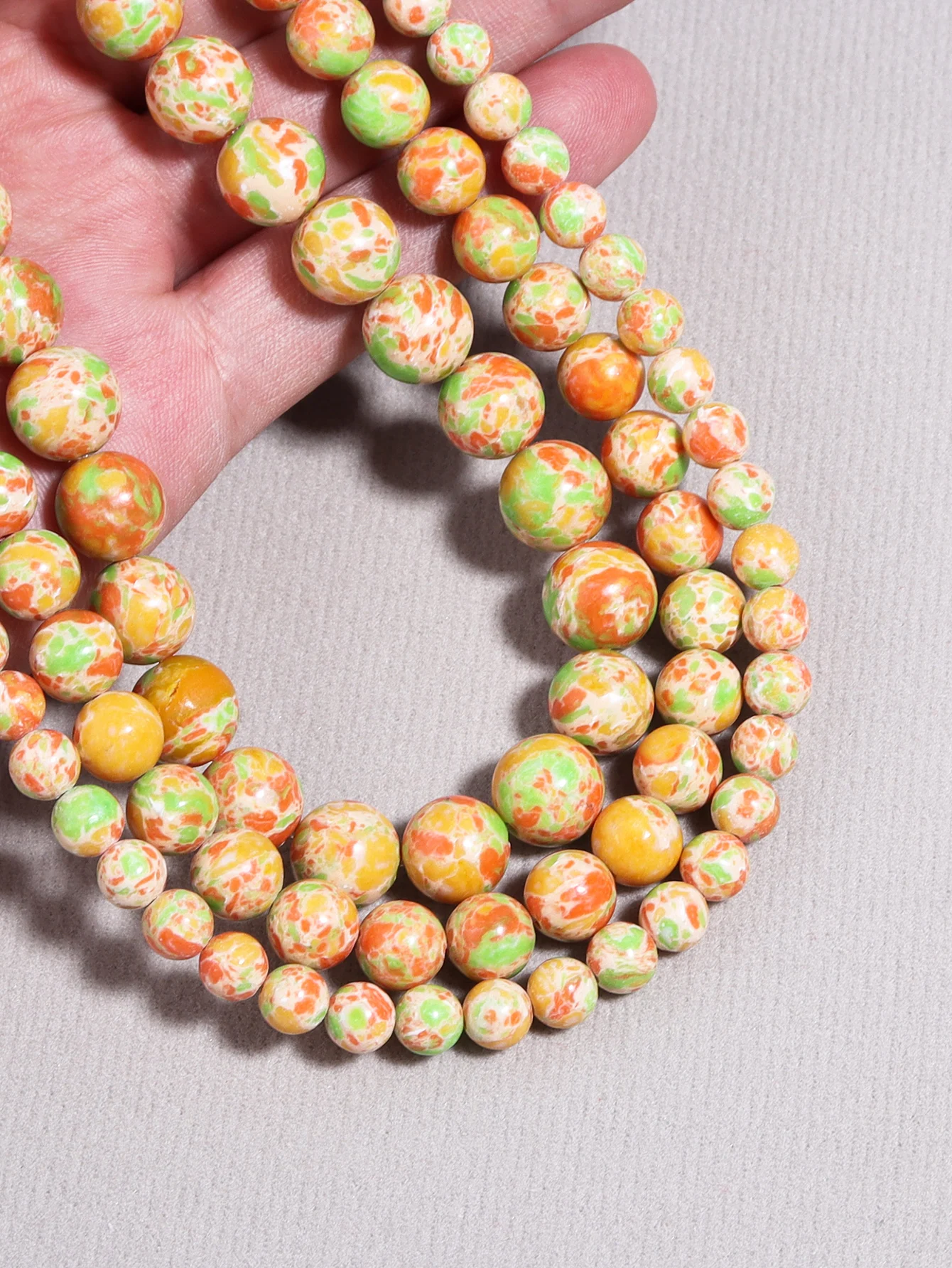 

Rttooas AAA Grade Agate 6/8/10mm Natural Stone Loose Yellow Green Orange Blue Imperial Stone Agate Beads Gift Beads Diy