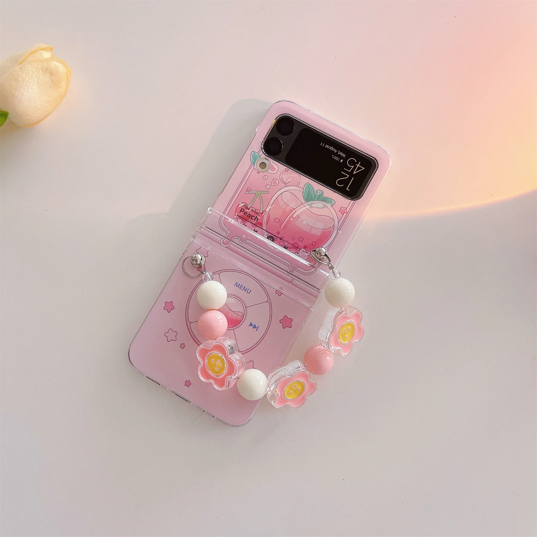 Flower Butterfly Design Cute Phone Case: PC Cover for Galaxy Z Flip 3/4  Clamshell