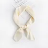 2024 Luxury Brand Silk Square Plaid Scarf Women Solid Neck Hair Tie Band Soft work neckerchife  Hijab Head Female Foulard 5