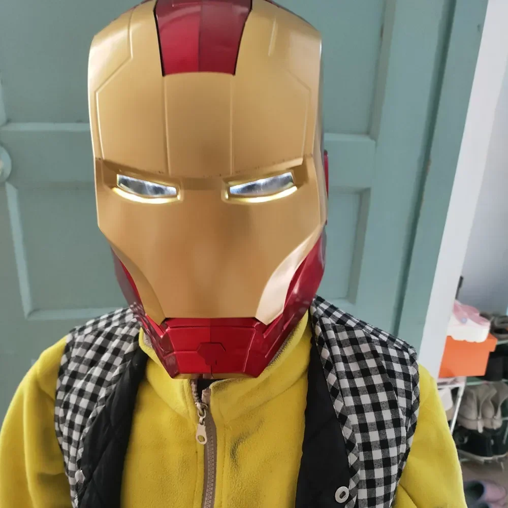 1/1 Supereroe Iron Man Casco Maschera Con Led Light Figure Ironman Mark Model Cosplay Costume Party Anime Stage Show Puntelli Regalo