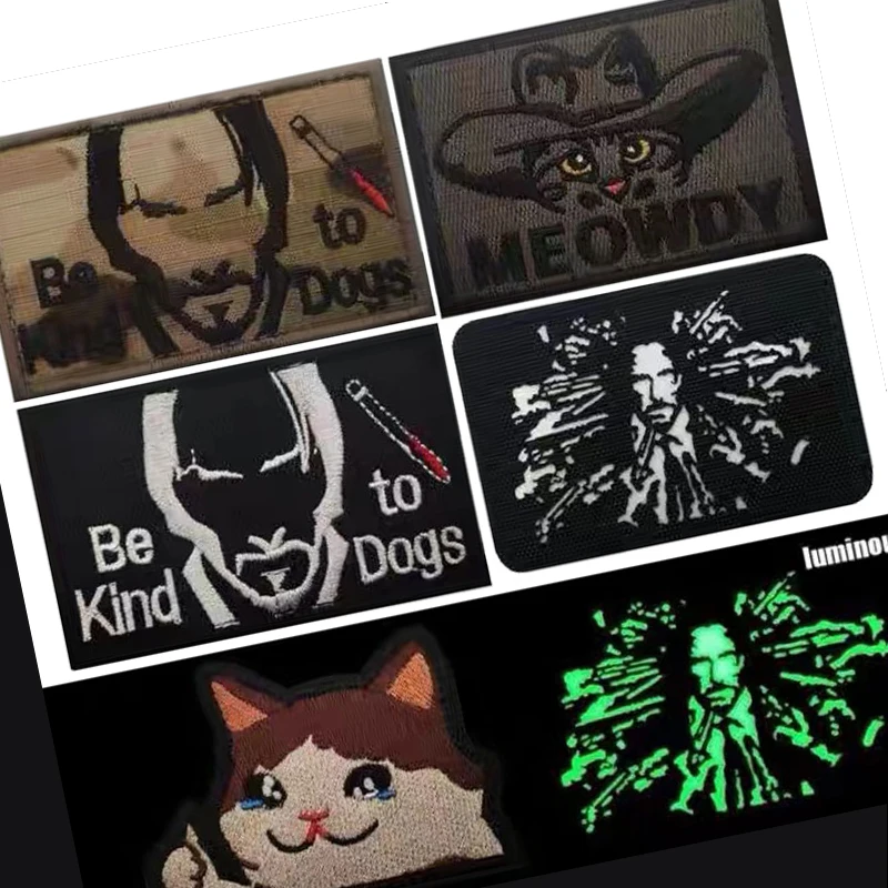 Parche bordado Be To Kind Dogs Levi's Last, insignia de brazo de gato, Parche de anillo de gancho, insignia de moral, sombrero, pegatina decorativa
