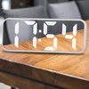 LED Electronic Clocks with Snooze Function 12/24H Mirror Clocks Temperature Date Display Table Mirror Clocks Desktop Decorations 2