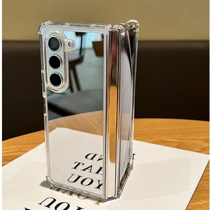 Spiegel-Make-up-Hülle für Samsung Galaxy Z Fold 7 6 5 4 3 Fold7 Zfold Fold6 Hartschalen-Airbag-Bumper Stoßfeste Ultradünne Hülle_voghion.com