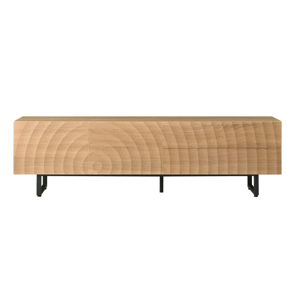 Moderner TV-Schrank, TV-Ständer, TV-Panel, untere TV-Ständer. Einzigartiges Design, 3D-Textur. 180 x 38 x 51,5 cm (L x B x H) – Detail 13