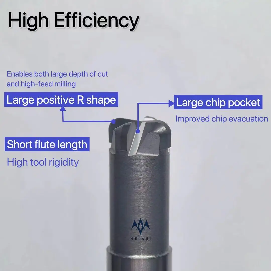 Endmills Strong High Feed Corner Radius Carbide End Mill R1.5 2 Steel CNC Machining Tools Router Bit Metal Cutter