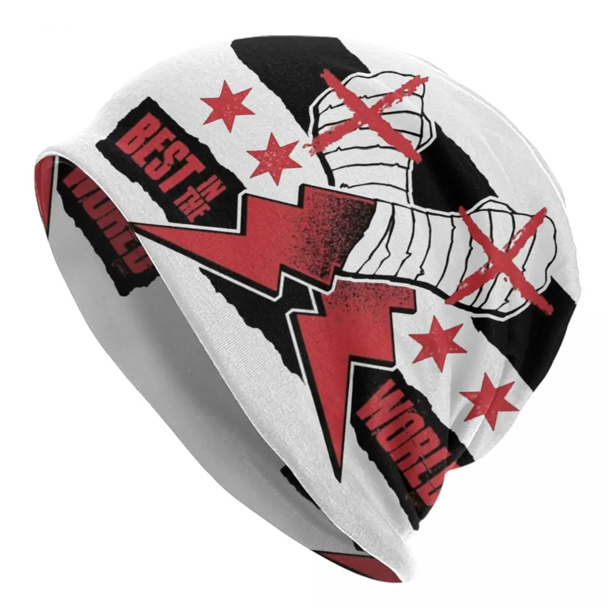 

CM Punk AEW Bonnet Hat Goth Outdoor Best in the World Skullies Beanies Hat Unisex Warm Head Wrap Caps