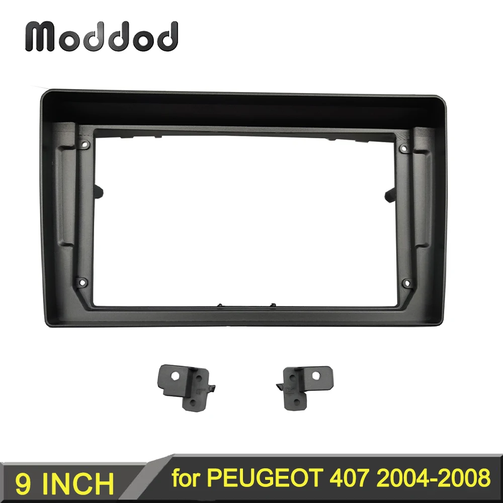 

for PEUGEOT 407 2004-2008 Stereo GPS DVD Player Install Surround Panel Face Plate Dash Mount Trim Kit 9 INCH Radio Fascia Frame