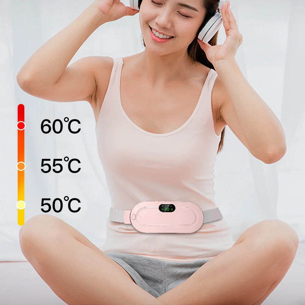 Smart Electric Warming Palace Massage Belt Vibrating Abdominal Waist Massager for Women Menstrual Care Uterus Pain Relief