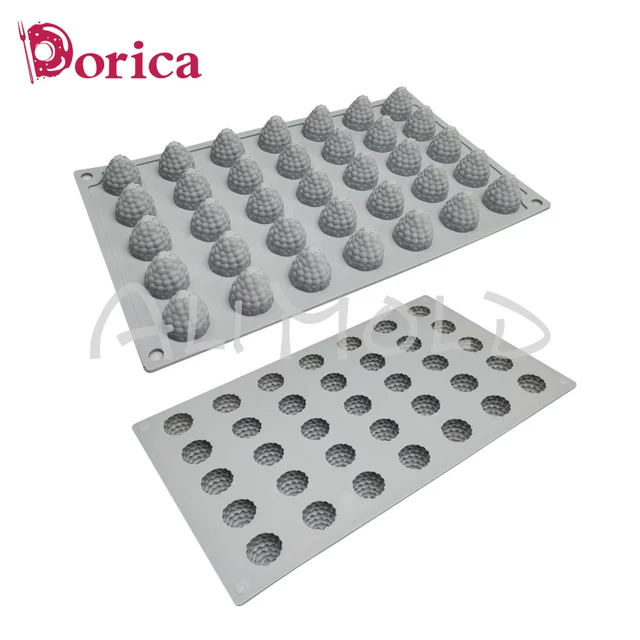 35 Lyukak Málna -Szilikon Penész A Habos Sütemény Sütéshez Szőrös Alakú Puding Fondant Csokoládé Konyhai Kiegészítők Bakeware - Image 3