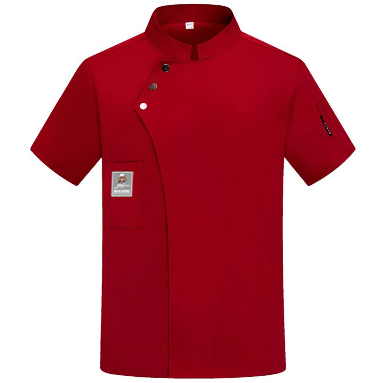 New Fashion Back Kitchen Uniform Top Woman Men Chef Work Clothes Grill Restaurant Cafes Catering Short Sleeved Uniform Top