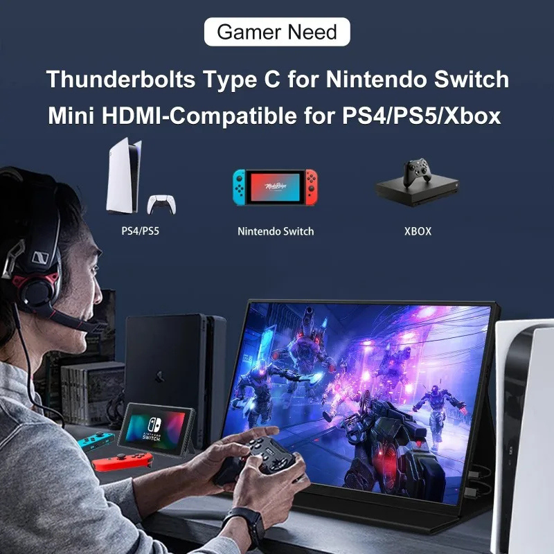 ޴  ܺ ȭ, ġ PS5 Xbox ƺ Ʈ е PC ̸ ׼, 15.6 ġ 1920*1080