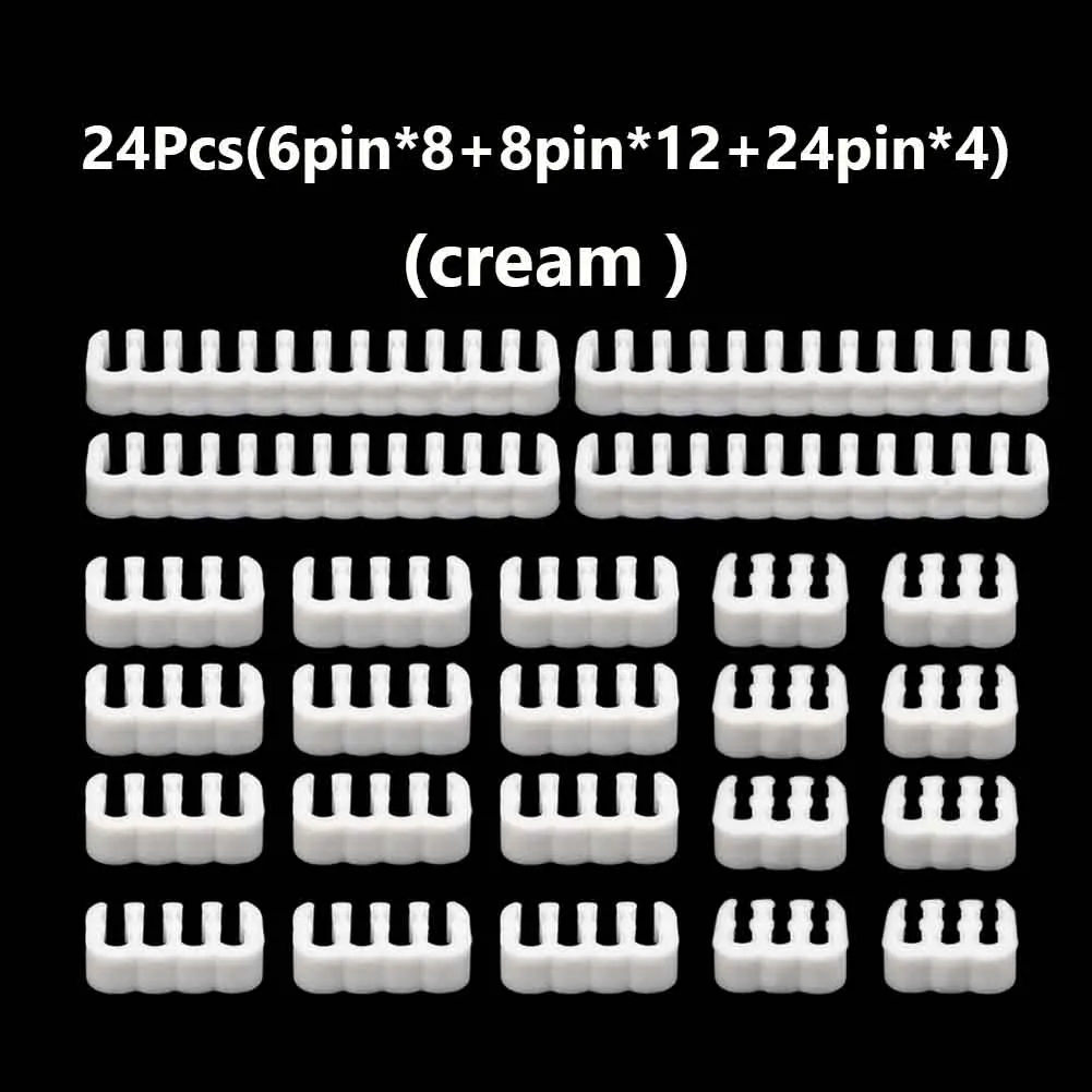 24pcs Cable Comb Organizer 24Pin 8Pin 6Pin Computer Cable Manager Clamp Clips for 3.0-3.6mm PC Power Cables Wiring