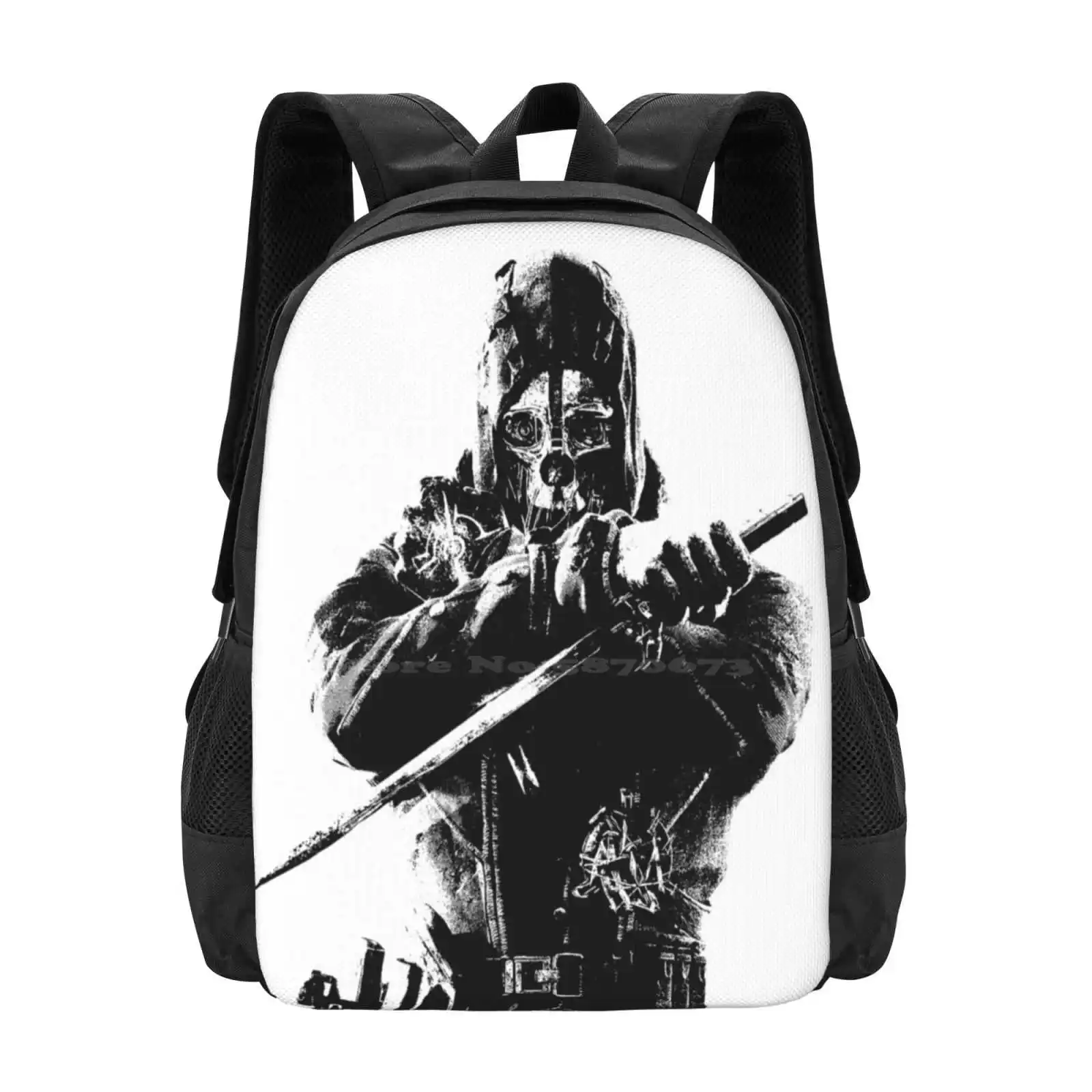 Weathered Corvo Dishoned Zaino Da Scuola Di Grande Capacità Borse Per Laptop Weathered Corvo Dishoned 2 Bestesda Nero Bianco Due