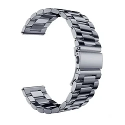 Elegant Stainless Steel Metal Watch Band - Adjustable Bracelet Strap in Silver Finish for Galaxy 6-6 Classic (Space gray 08)