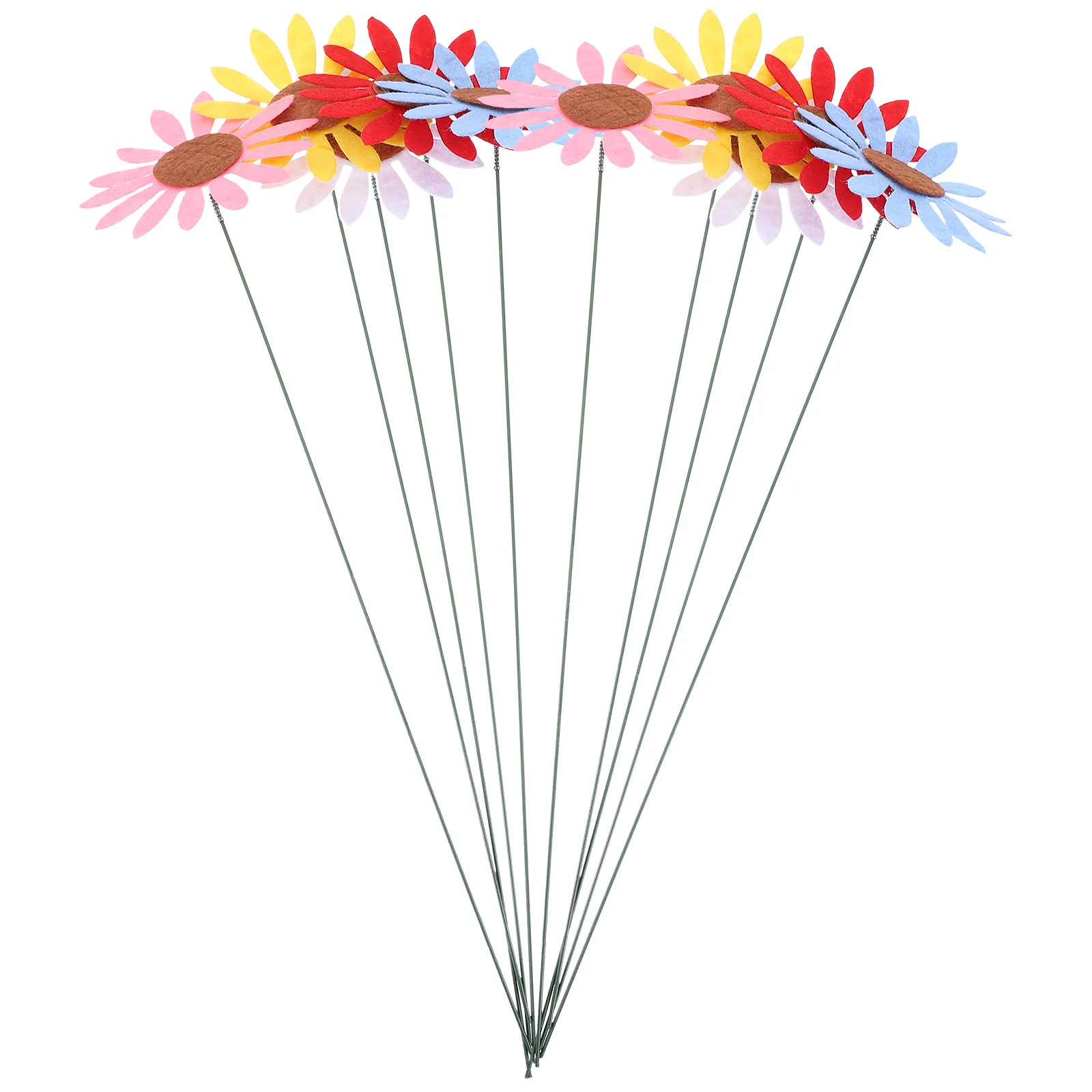 

10 Pcs Garden Decor for outside Small Flower Lawn Ornament Decorative Stakes Metal