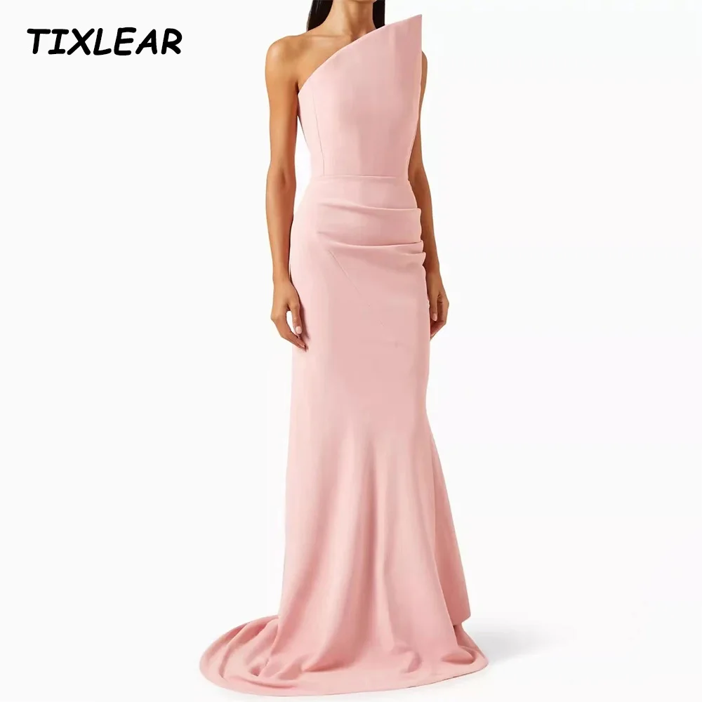 

TIXLEAR Elegant Mermaid Evening Dresses Sleeveless Zipper Back Floor Length Prom Gown A-Line Custom Made Arab فساتين سهرة New